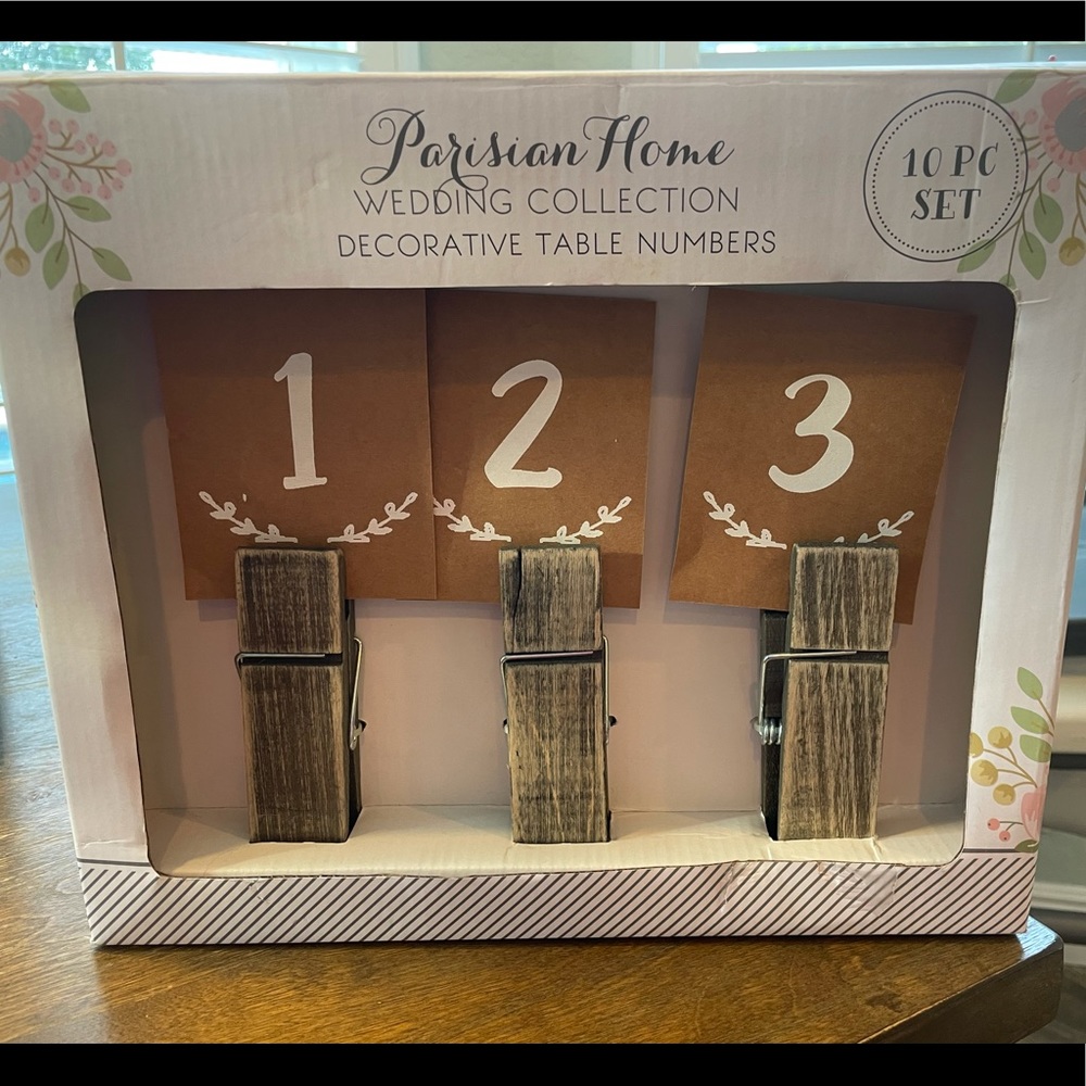 Table number holders, wedding party